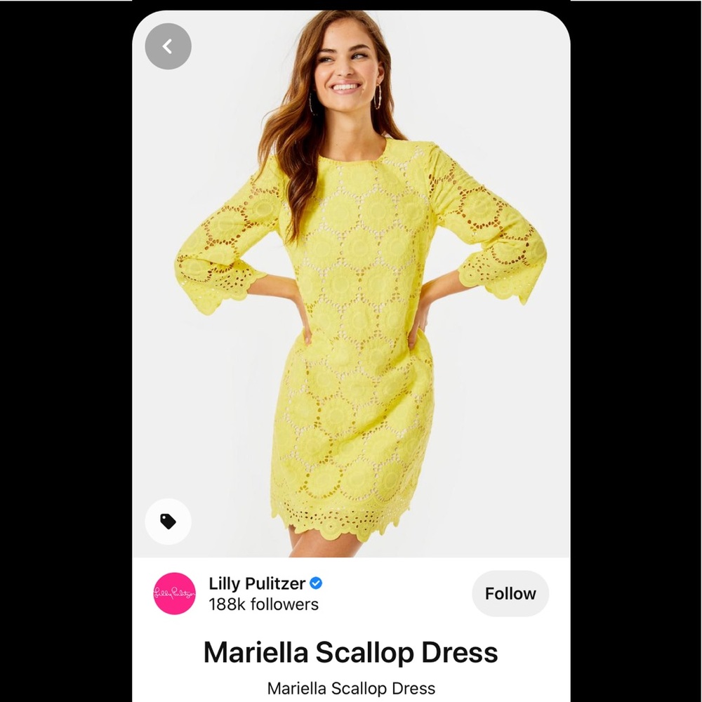 Lilly Pulitzer Yellow Mariella dress